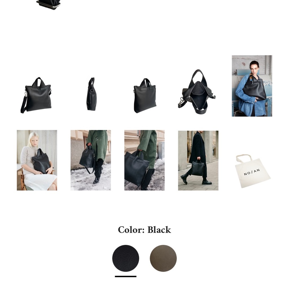 No/An Studio Simo Tote black leather NEW - Picture 8 of 16
